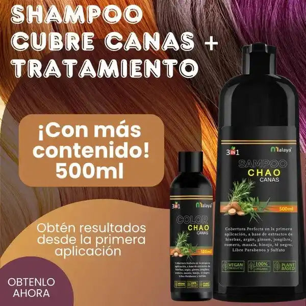 SHAMPOO CHAO CANAS + TRATAMIENTO - 50% OFF